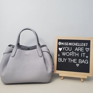 Kate Spade Dumpling Large Grey Satchel Bag NWT